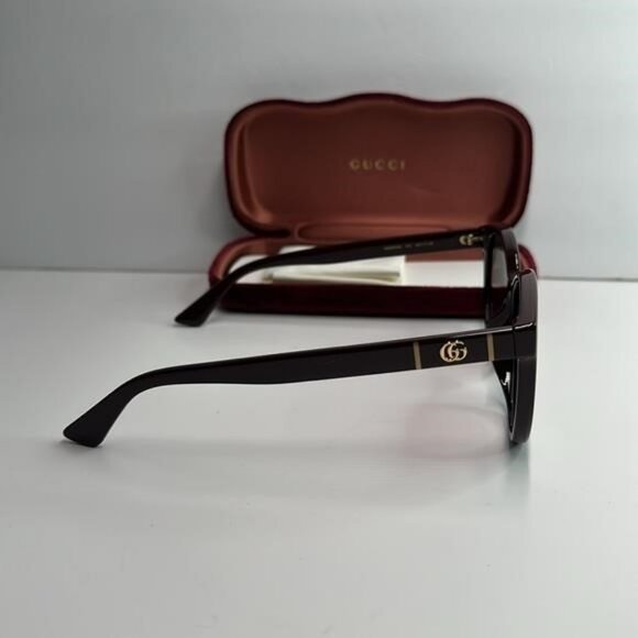 GUCCI GG0636sk 003 WOMENS CAT EYE BROWN BROWN BROWN FASHION DESIGNER EYEWEAR - Picture 12 of 14